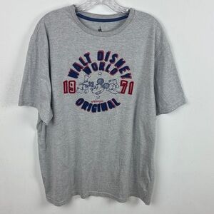 Disney Gray Graphic Tee with Red Accents